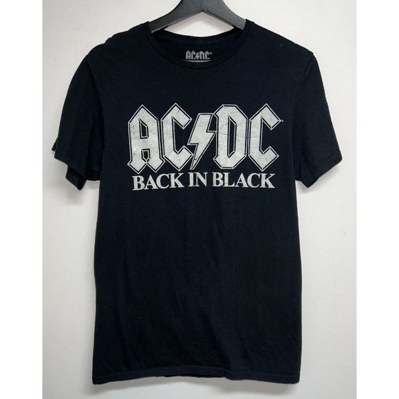 AC/DC | Shirts | Acdc Back In Black Tshirt Size S Graphic Band Tee ...